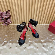 Valentino Drip Rose Kidskin Sandal With Crystals 105mm Black - 2