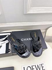 Chanel Thongs Patent Calfskin Black - 6