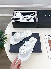 Chanel Thongs Patent Calfskin White - 3