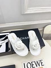 Chanel Thongs Patent Calfskin White - 2