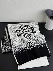 Chanel Scarf Cashmere & Wool White & Black - 3