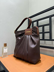 Loewe Draped Tote In Mellow Nappa Lambskin Brown - 30x29x14cm - 5