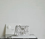 Chanel Mini Flap Bag Caviar Strass & Silver Tone Metal Silver - 18x13x7cm - 3