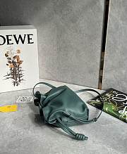 Loewe Mini Flamenco Clutch In Nappa Calfskin Green - 23.9x18x9cm   - 4