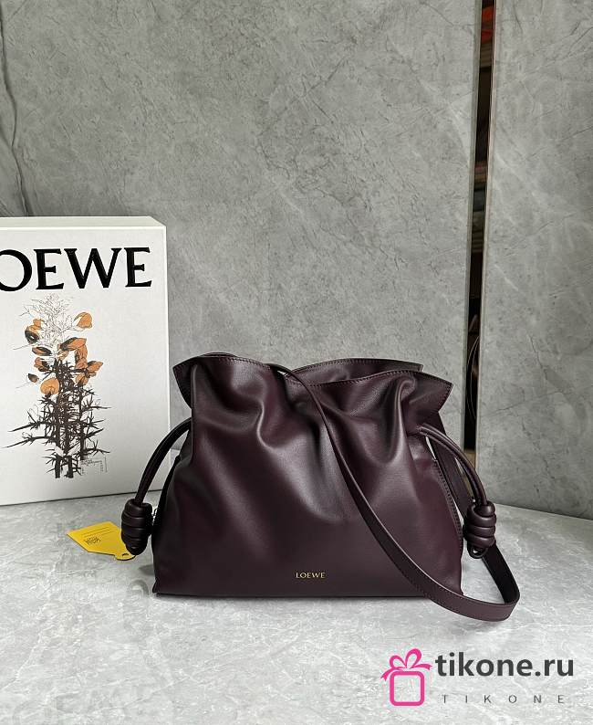 Loewe Medium Flamenco Clutch In Nappa Calfskin Burgundy - 30x24.5x10.5cm - 1