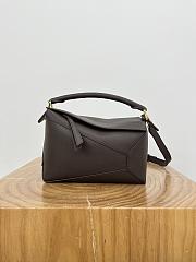 Loewe Small Puzzle Edge Bag In Soft Grained Calfskin Dark Brown - 24x16.5x10.5cm - 1