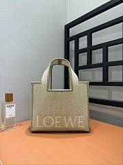 Small Loewe Font Tote In Raffia - 24x11x19.5cm - 1