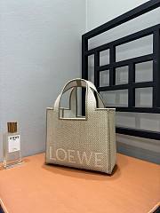 Small Loewe Font Tote In Raffia - 24x11x19.5cm - 6