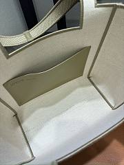 Medium Loewe Font Tote In Raffia - 30x15x25.5cm - 3