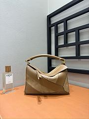 Loewe Small Puzzle Bag In Classic Calfskin And Suede Oak - 24x16.5x10.5cm - 3