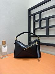 Loewe Small Puzzle Bag In Classic Calfskin And Suede Black - 24x16.5x10.5cm - 5