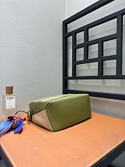 Loewe Small Puzzle Bag In Classic Calfskin And Suede Olive/Gold - 24x16.5x10.5cm - 3