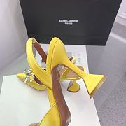 Amina Muaddi Rosie Sling Black Satin Yellow 9.5cm - 5