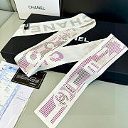 Chanel Slim Bandeau Silk Twill Ecru Pink  - 1