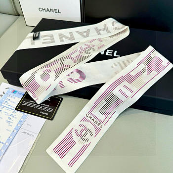 Chanel Slim Bandeau Silk Twill Ecru Pink 