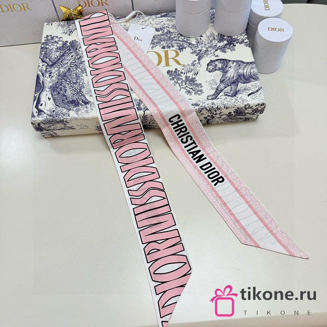 Christian Dior Dior Miss Mitzah Scarf Bandana Pink Silk - 1