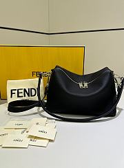 Fendi Lui Medium Black Grain Calf Leather Bag - 28x19x11cm - 1