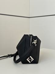 Fendi Lui Medium Black Grain Calf Leather Bag - 28x19x11cm - 4