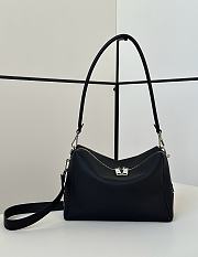 Fendi Lui Medium Black Grain Calf Leather Bag - 28x19x11cm - 3