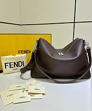Fendi Lui Large Brown Grain Calf Leather Bag - 34x27x13cm - 1