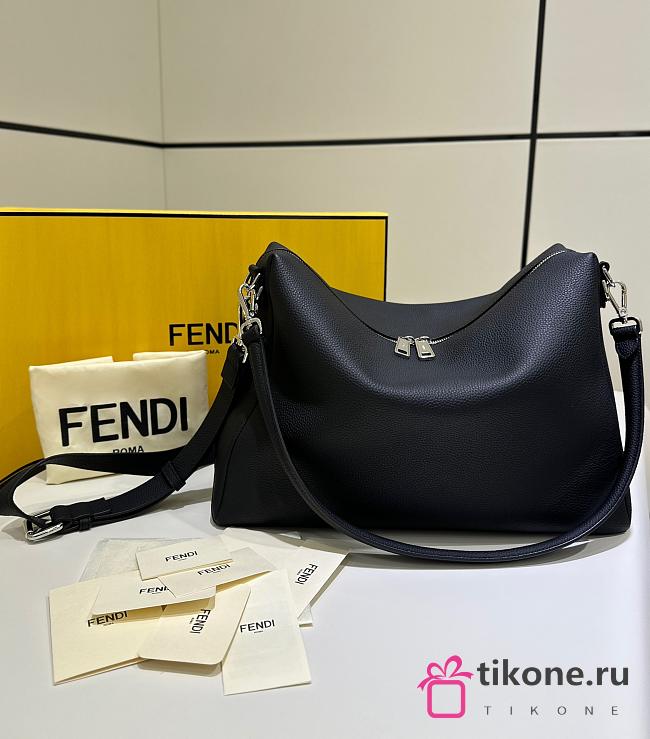 Fendi Lui Large Black Grain Calf Leather Bag - 34x27x13cm - 1