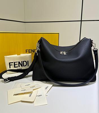 Fendi Lui Large Black Grain Calf Leather Bag - 34x27x13cm