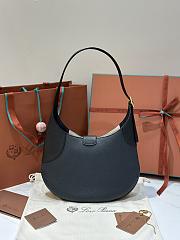 Loro Piana Medium Bobbin Bag Calfskin Navy Blue Black - 32x7x21cm - 5