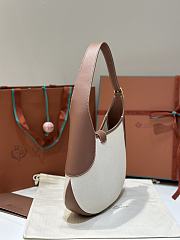 Loro Piana Meidum Bobbin Bag Cotton Linen Natural Caramel - 32x7x21cm - 2