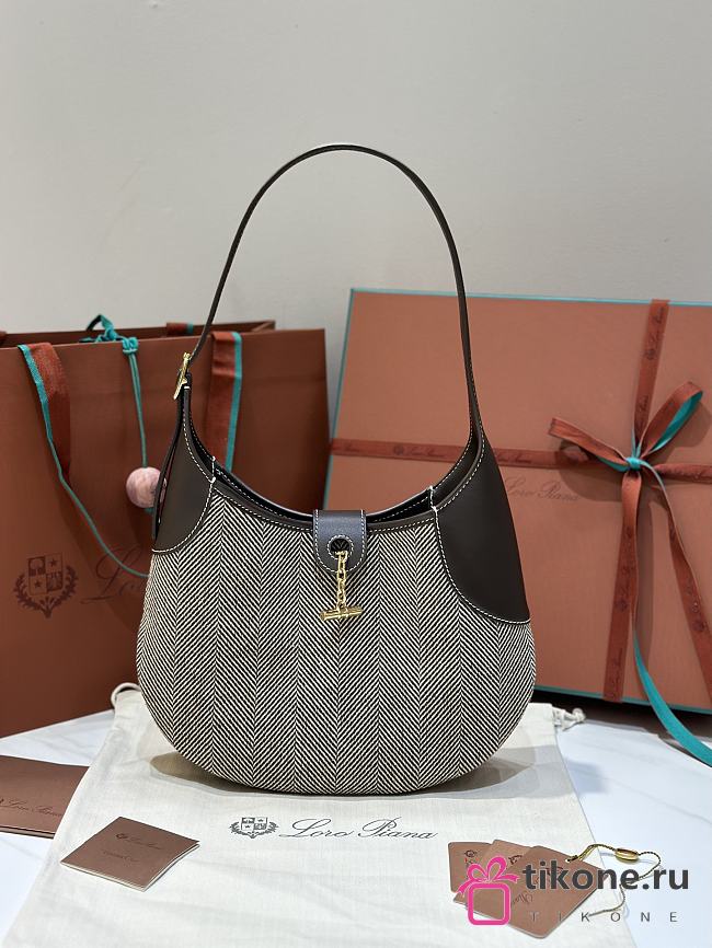 Loro Piana Medium Bobbin Bag Pecora Nera Natural Chocolate - 32x7x21cm - 1