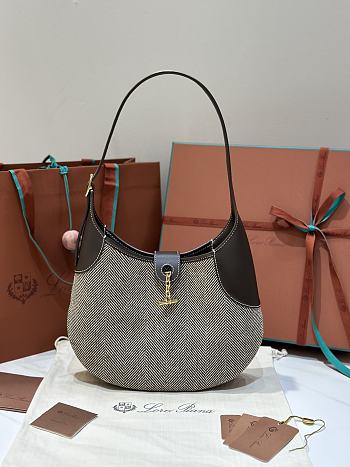 Loro Piana Medium Bobbin Bag Pecora Nera Natural Chocolate - 32x7x21cm