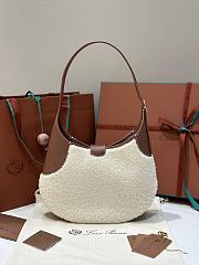 Loro Piana Medium Bobbin Bag Silk Cashmere Natural Caramel - 32x7x21cm - 5