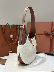 Loro Piana Medium Bobbin Bag Silk Cashmere Natural Caramel - 32x7x21cm - 3