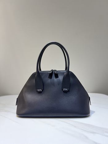 The Row Medium Devon Bag in Leather Black - 32x16.5x20cm