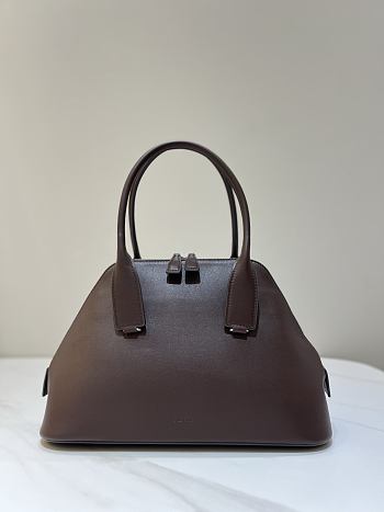 The Row Medium Devon Bag in Leather Brown - 32x16.5x20cm