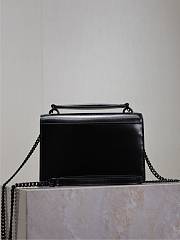 YSL Sunset Small In Smooth Leather Black - 19x13x8cm - 2
