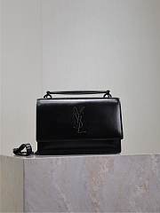 YSL Sunset Small In Smooth Leather Black - 19x13x8cm - 3