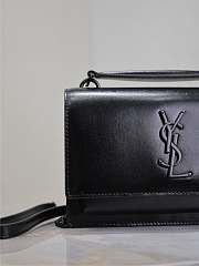 YSL Sunset Small In Smooth Leather Black - 19x13x8cm - 5