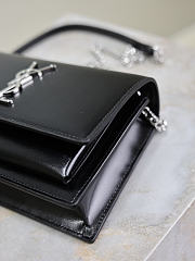 YSL Sunset Small In Smooth Leather Black Silver - 19x13x8cm - 6