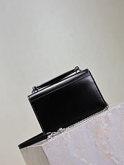 YSL Sunset Small In Smooth Leather Black Silver - 19x13x8cm - 2