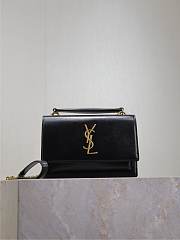 YSL Sunset Small In Smooth Leather Black Gold - 19x13x8cm - 2