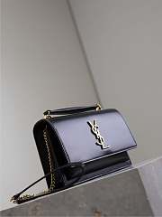 YSL Sunset Small In Smooth Leather Black Gold - 19x13x8cm - 3