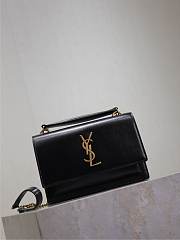 YSL Sunset Small In Smooth Leather Black Gold - 19x13x8cm - 4