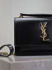 YSL Sunset Small In Smooth Leather Black Gold - 19x13x8cm - 6