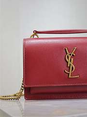 YSL Sunset Small In Smooth Leather Red - 19x13x8cm - 6