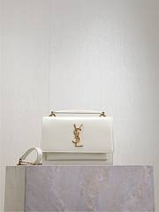 YSL Sunset Small In Smooth Leather White - 19x13x8cm - 3