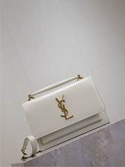 YSL Sunset Small In Smooth Leather White - 19x13x8cm - 2