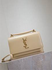 YSL Sunset Small In Smooth Leather Beige - 19x13x8cm - 3
