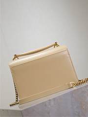 YSL Sunset Small In Smooth Leather Beige - 19x13x8cm - 2