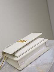 YSL Sunset Small In Crocodile Embossed Leather White - 19x13x8cm - 6