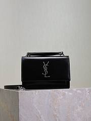 YSL Sunset Small In Smooth Leather Black Silver - 19x13x8cm - 1